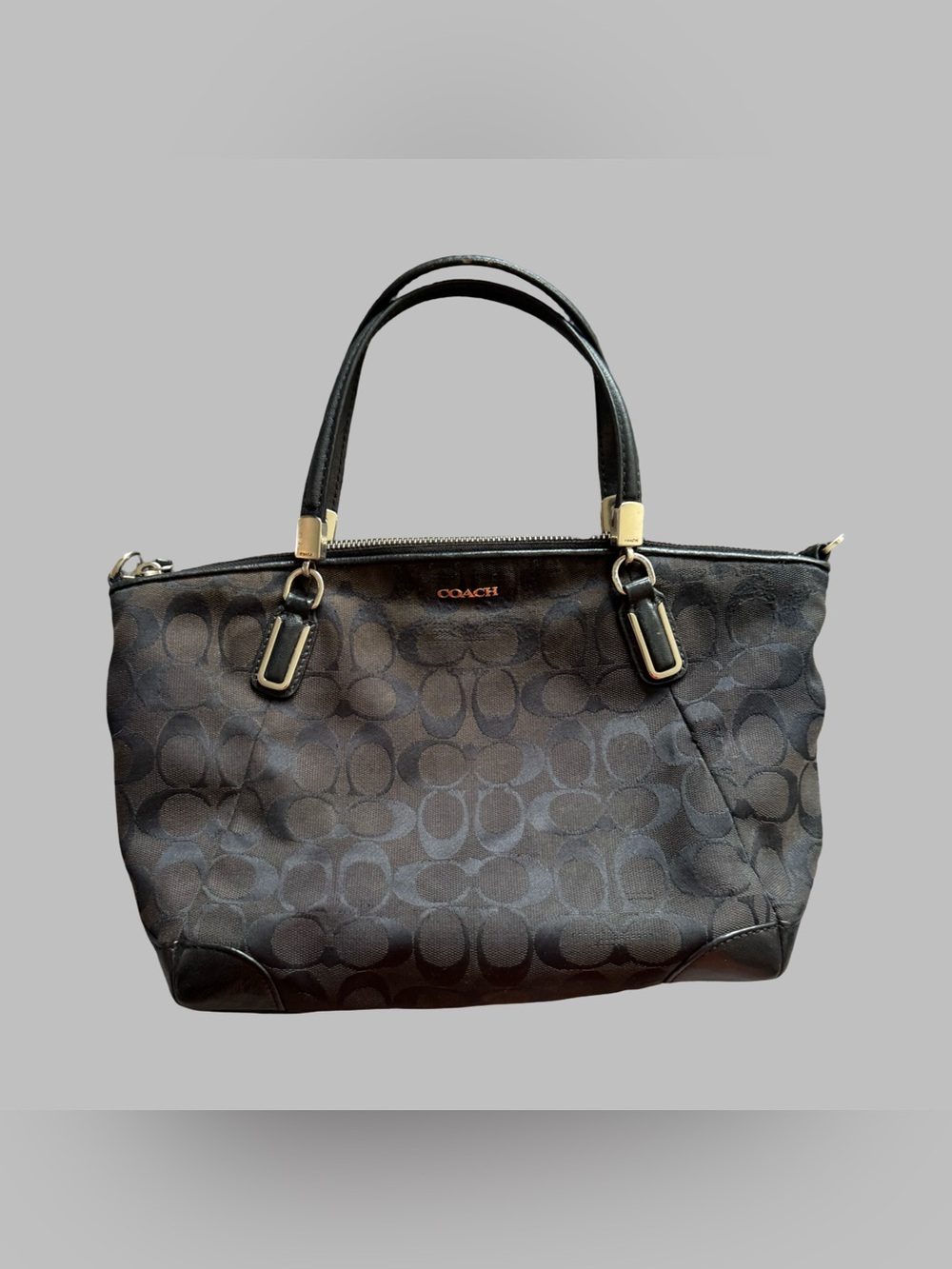 COACH Kelsey Small Black Signature Satchel